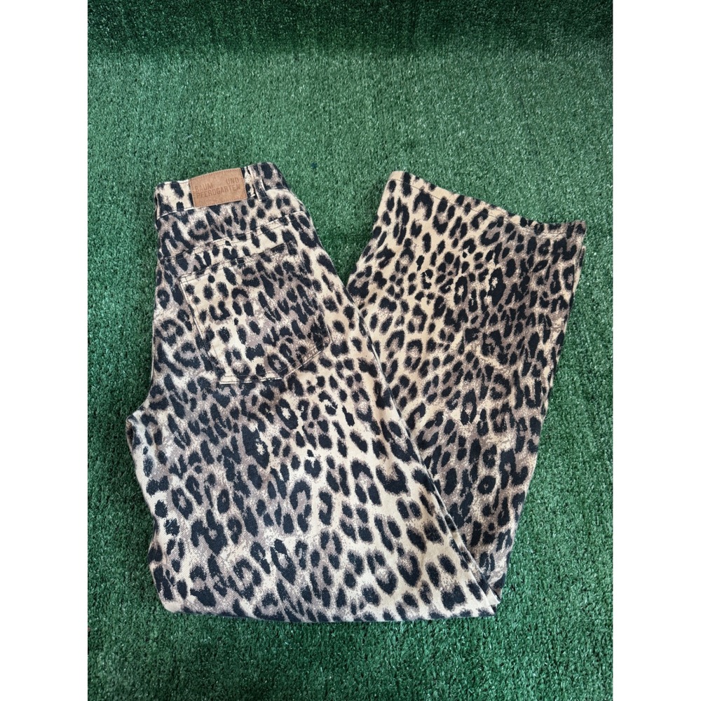 BAUM PFERDGARTEN Leopard Print Wide Leg Cropped Jeans Women Size 36 - Picture 2 of 4